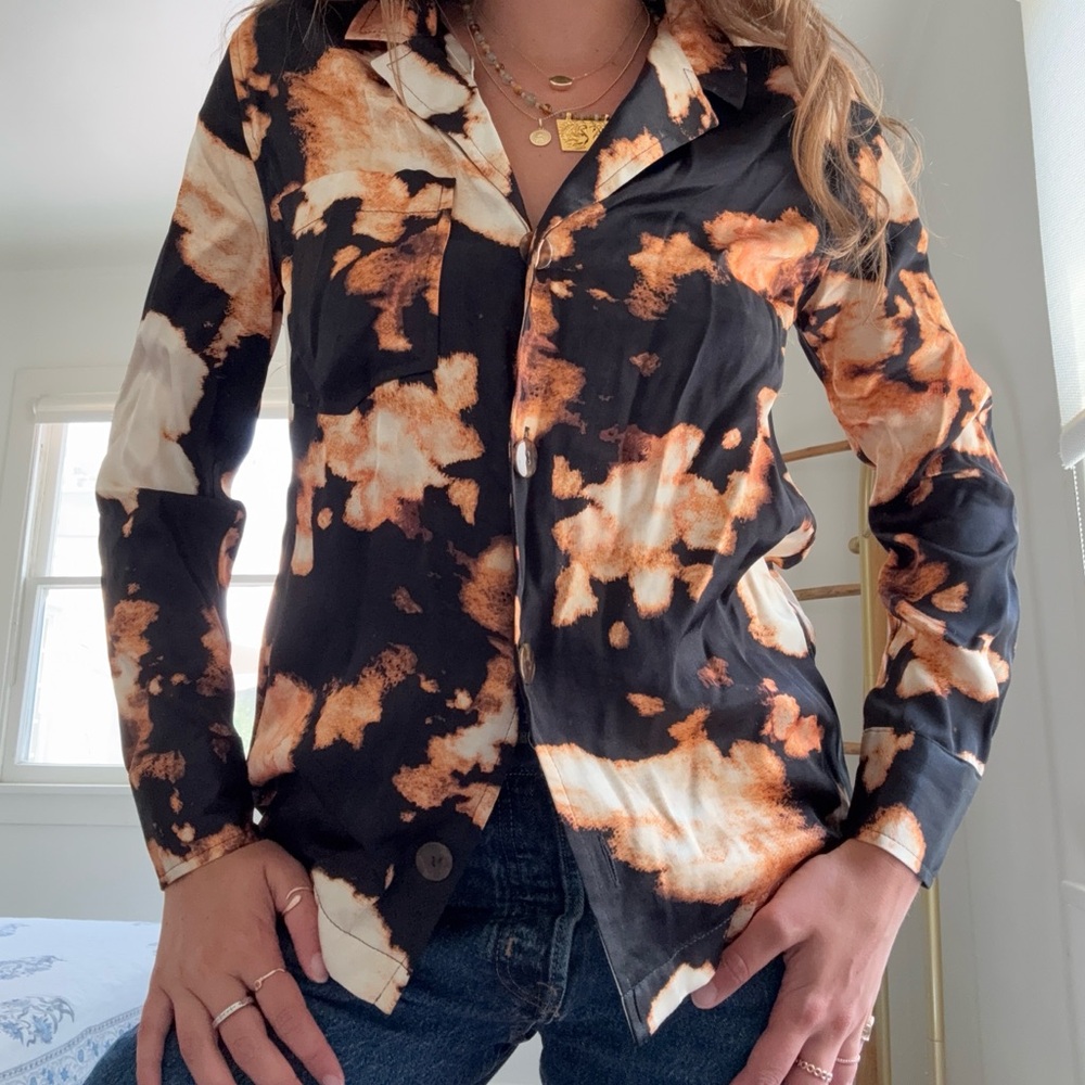 Tie-Dye Button-Up Shirt